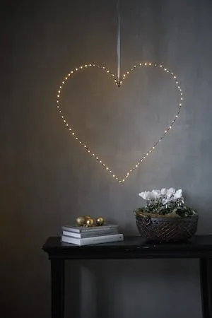Mira Hängande LED-Hjärta 70 cm 80 Varmvita Ljus - Svart - Inredning - Barnrum inredning - Lampa barnrum