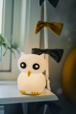 Nattlampa LED Owl USB Uppladdningsbar - Vit / Gul / Svart - Inredning - Barnrum inredning - Lampa barnrum