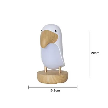 Nattlampa LED Toucan Bird USB Uppladdningsbar - Vit / Brun - Inredning - Barnrum inredning - Lampa barnrum
