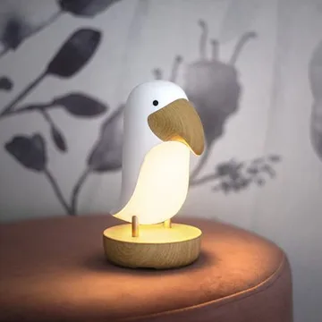 Nattlampa LED Toucan Bird USB Uppladdningsbar - Vit / Brun - Inredning - Barnrum inredning - Lampa barnrum