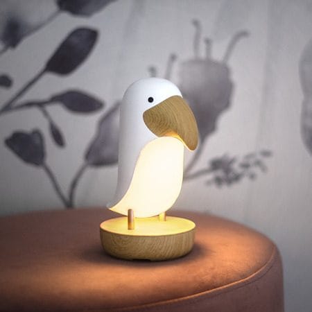 Nattlampa LED Toucan Bird USB Uppladdningsbar - Vit / Brun - Inredning - Barnrum inredning - Lampa barnrum