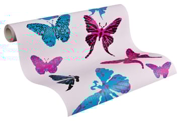 Barnrums Tapet Boys & Girls Papper Lila - AS Creation - Inredning - Barnrum inredning - Väggdekor barnrum - Tapet barnrum