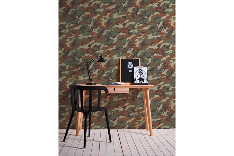 Camouflage Tapet Boys & Girls Ovävd - AS Creation - Tapet barnrum