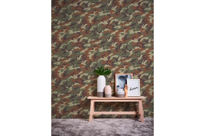 Camouflage Tapet Boys & Girls Ovävd - AS Creation - Inredning - Barnrum inredning - Väggdekor barnrum - Tapet barnrum