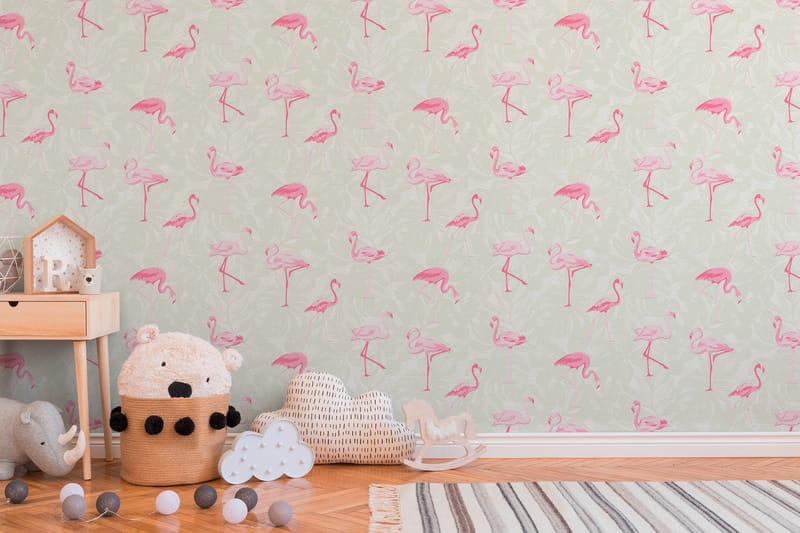 Flamingo Tapet Boys & Girls Ovävd Rosa - AS Creation - Inredning - Barnrum inredning - Väggdekor barnrum - Tapet barnrum