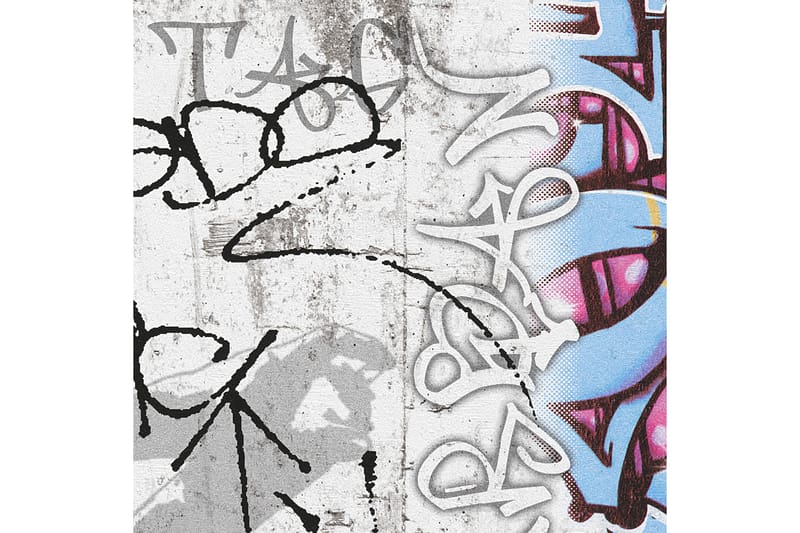 Tapet Boys & Girls Papper Grå Blå Röd - AS Creation - Inredning - Barnrum inredning - Väggdekor barnrum - Tapet barnrum