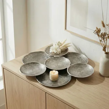 Jelnor Rund dekorationsskål i aluminium - Silver - Inredning - Dekoration & inredningsdetaljer