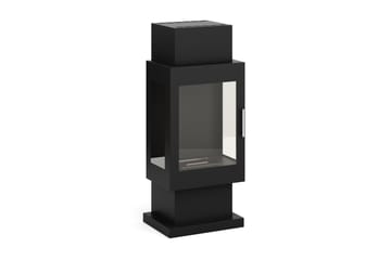 Corbo Fristående Etanolkamin 110x35x45 cm i Stål och Glas - Svart - Inredning - Kaminer - Kamin utan skorsten - Etanolkamin