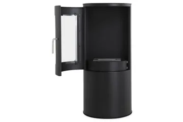 Corbo Fristående Rund Etanolkamin 96x44x30 cm i Stål och glas - Svart - Inredning - Kaminer - Kamin utan skorsten - Etanolkamin