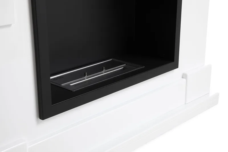 Route Braskamin Bioetanol Fristående MDF - Vit/Svart/Rostfritt Stål - Inredning - Kaminer - Kamin utan skorsten - Etanolkamin