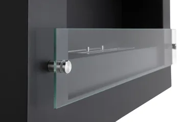 Vitalis Braskamin Bioetanol Vägghängd - Svart/Rostfritt Stål/Glas - Inredning - Kaminer - Kamin utan skorsten - Etanolkamin