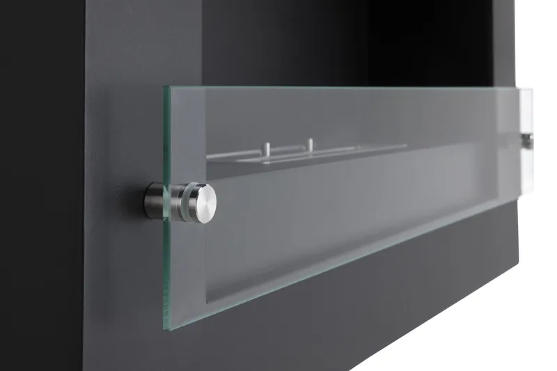 Vitalis Braskamin Bioetanol Vägghängd - Svart/Rostfritt Stål/Glas - Inredning - Kaminer - Kamin utan skorsten - Etanolkamin