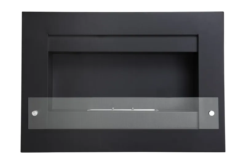 Vitalis Braskamin Bioetanol Vägghängd, Svart/Rostfritt Stål/Glas