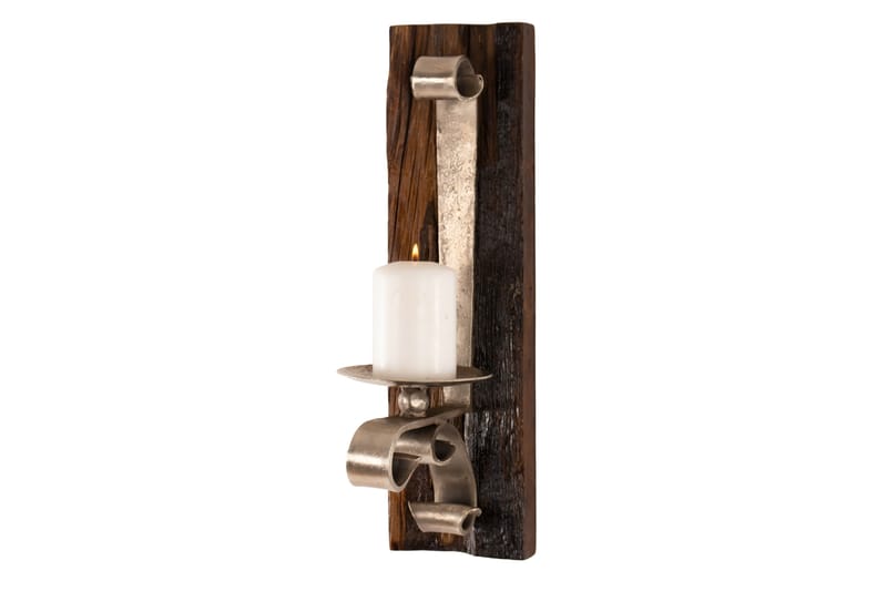 Ljuslykta Recycled Vägg 15x13 cm Brun/Silver - Ljusstakar & ljuslyktor - Väggljusstake & ljuslykta vägg