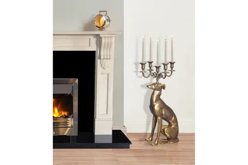 Dekorativ figur Wohnling Ljusstake Greyhound Aluminium Modern - Inredning - Ljus & dofter - Ljusstakar & ljuslyktor - Golvkandelaber