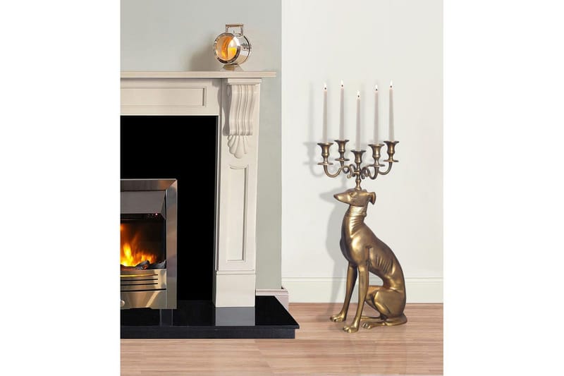 Dekorativ figur Wohnling Ljusstake Greyhound Aluminium Modern - Inredning - Ljus & dofter - Ljusstakar & ljuslyktor - Golvkandelaber