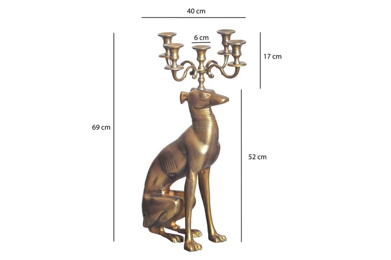Dekorativ figur Wohnling Ljusstake Greyhound Aluminium Modern - Inredning - Ljus & dofter - Ljusstakar & ljuslyktor - Golvkandelaber