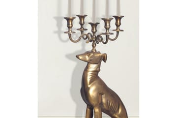 Dekorativ figur Wohnling Ljusstake Greyhound Aluminium Modern - Inredning - Ljus & dofter - Ljusstakar & ljuslyktor - Golvkandelaber