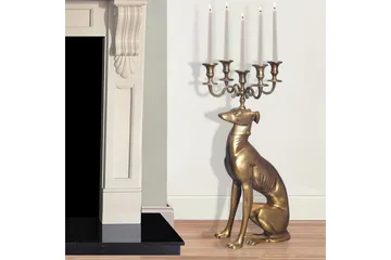 Dekorativ figur Wohnling Ljusstake Greyhound Aluminium Modern - Inredning - Ljus & dofter - Ljusstakar & ljuslyktor - Golvkandelaber