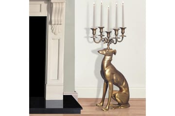 Dekorativ figur Wohnling Ljusstake Greyhound Aluminium Modern - Inredning - Ljus & dofter - Ljusstakar & ljuslyktor - Golvkandelaber