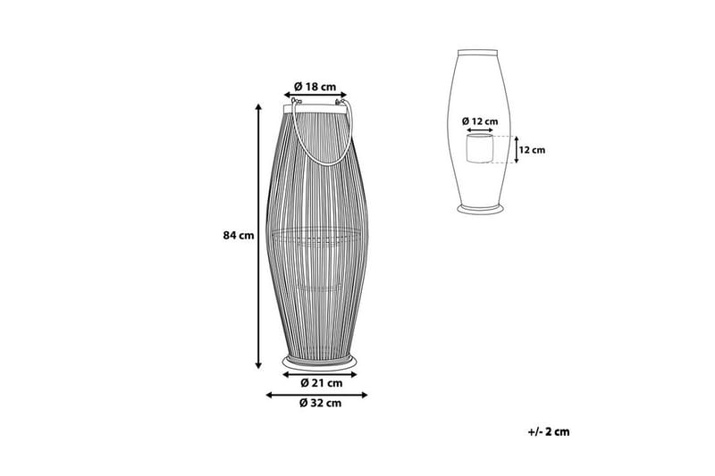 Lykta Tahiti 32 cm - Trä|Natur - Dekoration & inredningsdetaljer - Ljusstakar & ljuslyktor