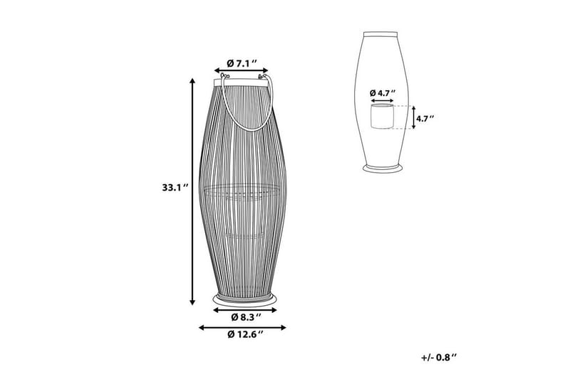 Lykta Tahiti 32 cm - Trä|Natur - Dekoration & inredningsdetaljer - Ljusstakar & ljuslyktor