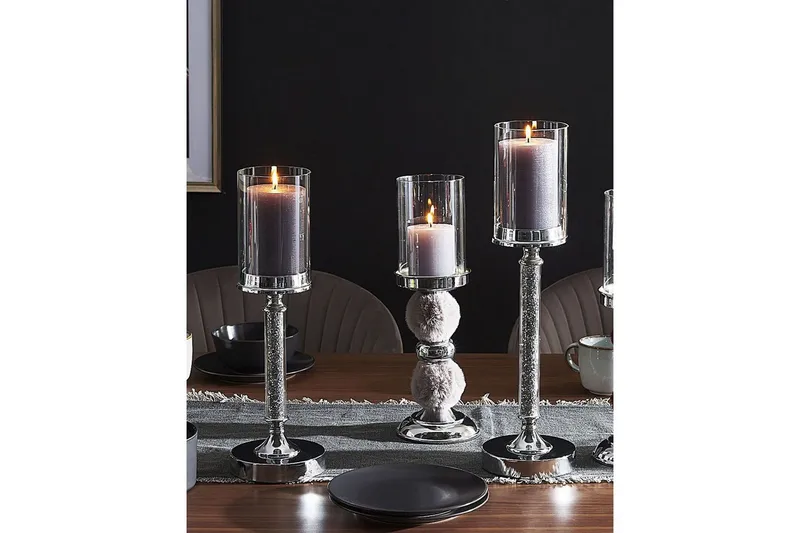 Ljusstake Abbeville Silver, 13x13x48 cm - Silver, 13x13x48 cm - Inredning - Ljus & dofter - Ljusstakar & ljuslyktor
