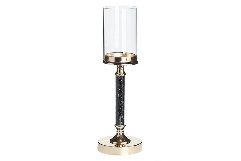 Ljusstake Abbeville Svart/guld, 13x13x41 cm, Svart/guld, 13x13x41 cm