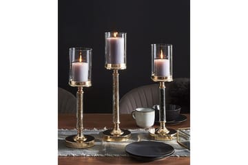 Ljusstake Abbeville Svart/guld, 13x13x41 cm - Svart/guld, 13x13x41 cm - Inredning - Ljus & dofter - Ljusstakar & ljuslyktor