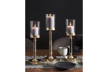 Ljusstake Abbeville Svart/guld, 13x13x41 cm - Svart/guld, 13x13x41 cm - Inredning - Ljus & dofter - Ljusstakar & ljuslyktor