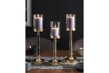 Ljusstake Abbeville Svart/guld, 13x13x48 cm - Svart/guld, 13x13x48 cm - Inredning - Ljus & dofter - Ljusstakar & ljuslyktor
