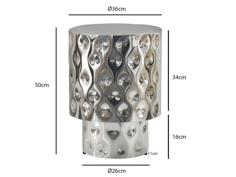 Melnor Runt sidobord 36 cm i aluminium - Silver - Inredning - Ljus & dofter - Ljushållare & ljusfat