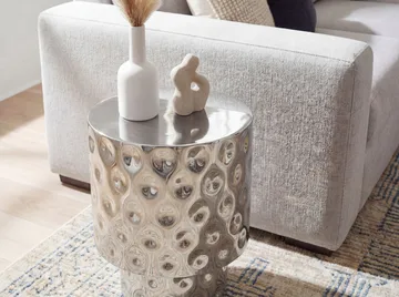 Melnor Runt sidobord 36 cm i aluminium - Silver - Inredning - Ljus & dofter - Ljushållare & ljusfat