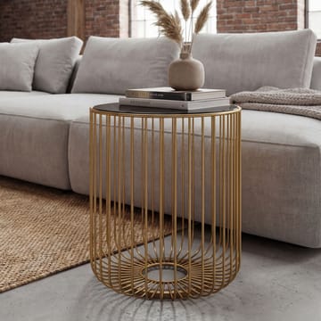 Nevran Runt sidobord 40 cm i glas och metall - Guld - Inredning - Ljus & dofter - Ljushållare & ljusfat