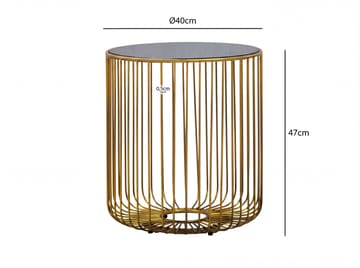 Nevran Runt sidobord 40 cm i glas och metall - Guld - Inredning - Ljus & dofter - Ljushållare & ljusfat