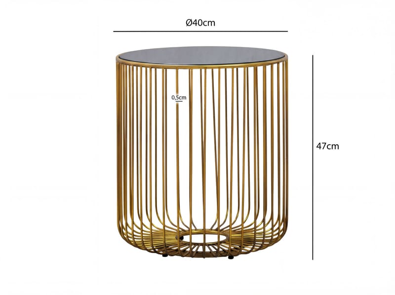 Nevran Runt sidobord 40 cm i glas och metall - Guld - Inredning - Ljus & dofter - Ljushållare & ljusfat