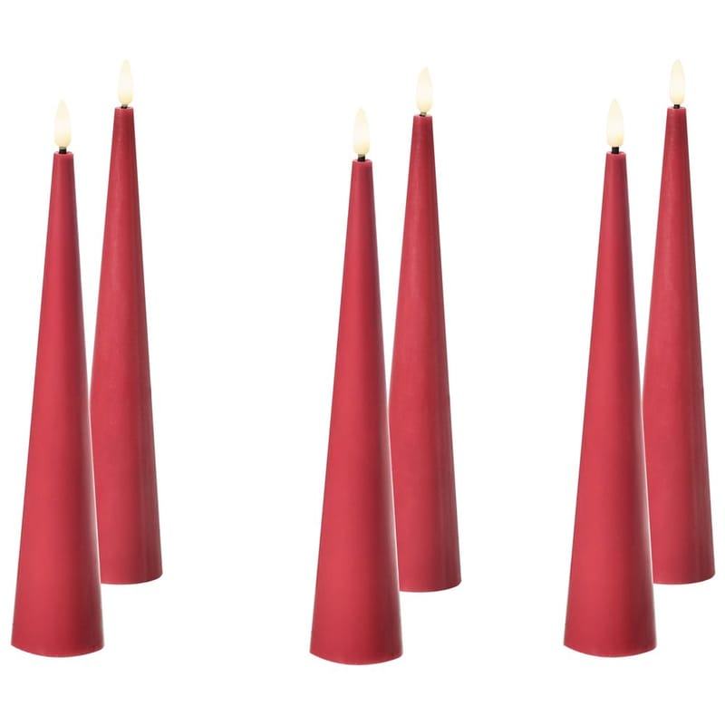 LED-ljus Aurum Set med 6, Röd