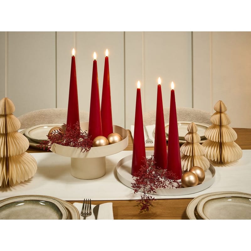 LED-ljus Aurum Set med 6 - Röd - Inredning - Ljus & dofter - Ljus & stearinljus - Kronljus & antikljus