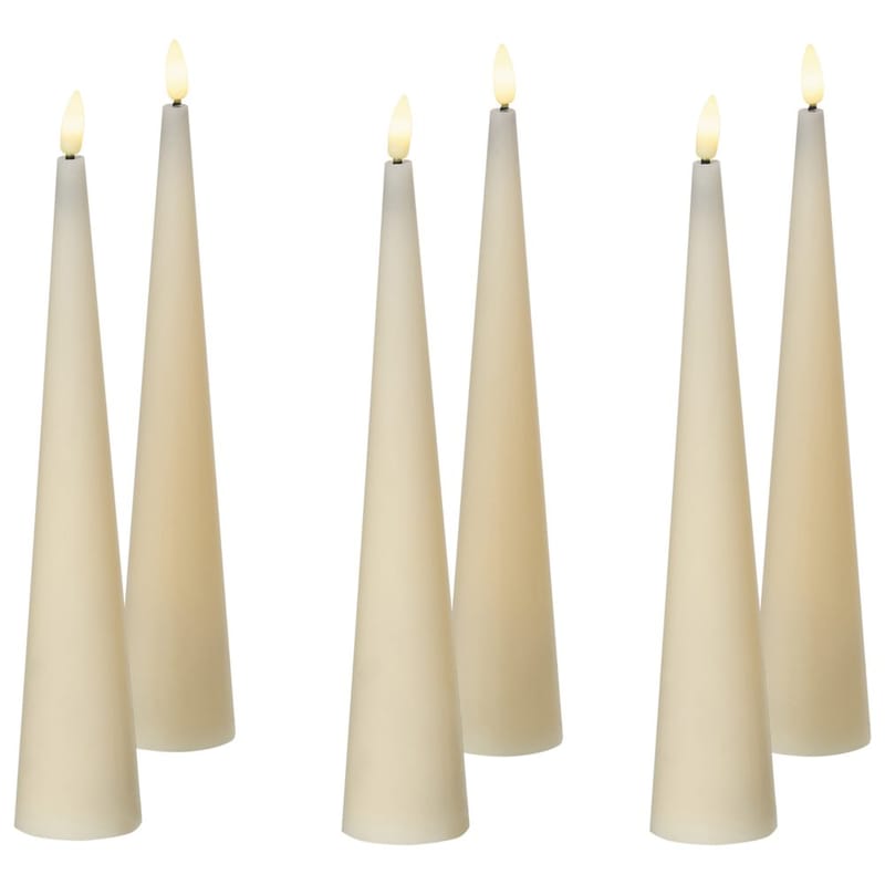 LED-ljus Aurum Set med 6, Vit