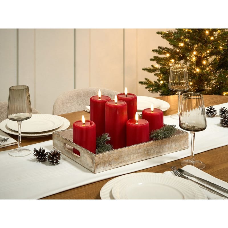 LED-ljus Noisette Set med 6 - Röd - Inredning - Ljus & dofter - Ljus & stearinljus - Kronljus & antikljus