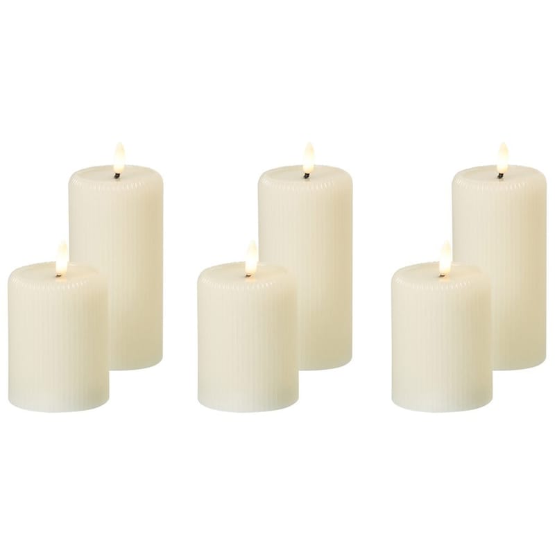 LED-ljus Noisette Set med 6, Vit