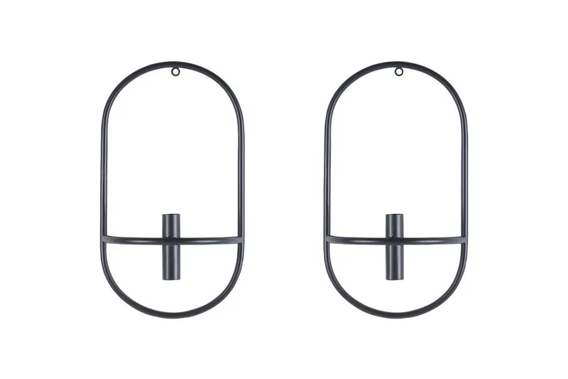 Väggljusstakar Caviana set om 2 Svart, Svart