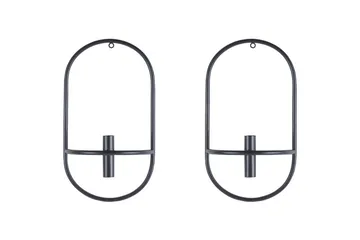 Väggljusstakar Caviana set om 2 Svart - Svart - Inredning - Ljus & dofter - Ljushållare & ljusfat