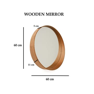 Aldrosin Vägghängd Spegel Rund 60 cm - Vit - Inredning - Spegel - Hallspegel