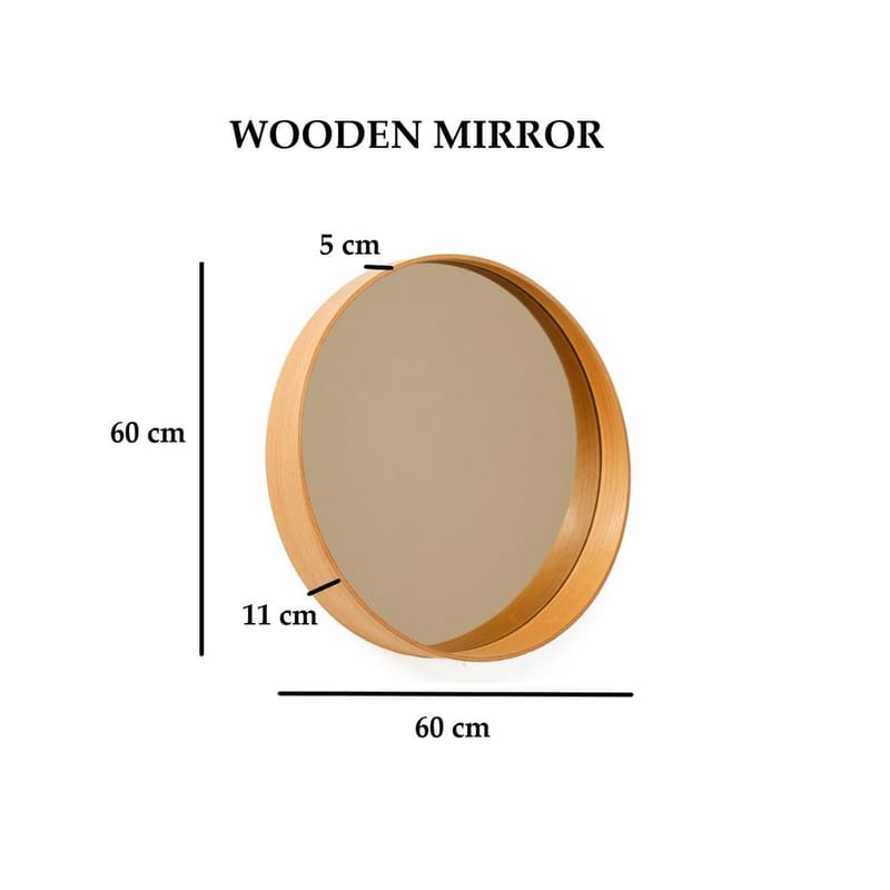 Aldrosin Vägghängd Spegel Rund 60 cm - Vit - Inredning - Spegel - Hallspegel