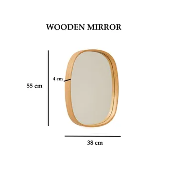 Aranfield Vägghängd Spegel Rektangulär 38 cm - Brun/Vit - Inredning - Spegel - Hallspegel