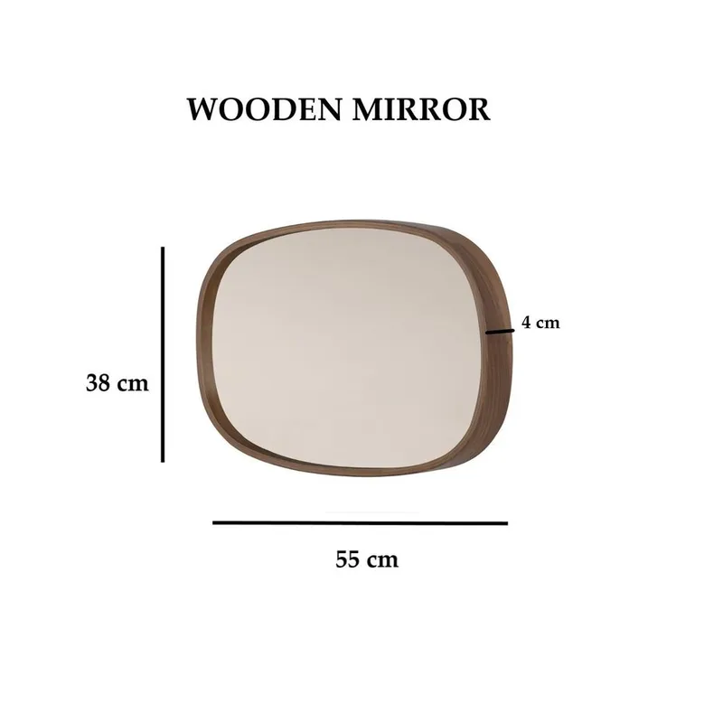 Aranfield Vägghängd Spegel Rektangulär 55 cm - Brun - Inredning - Spegel - Hallspegel