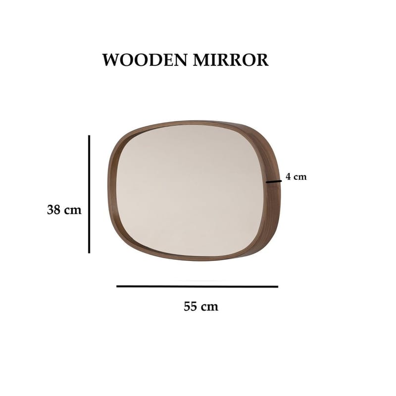 Aranfield Vägghängd Spegel Rektangulär 55 cm - Brun - Inredning - Spegel - Hallspegel