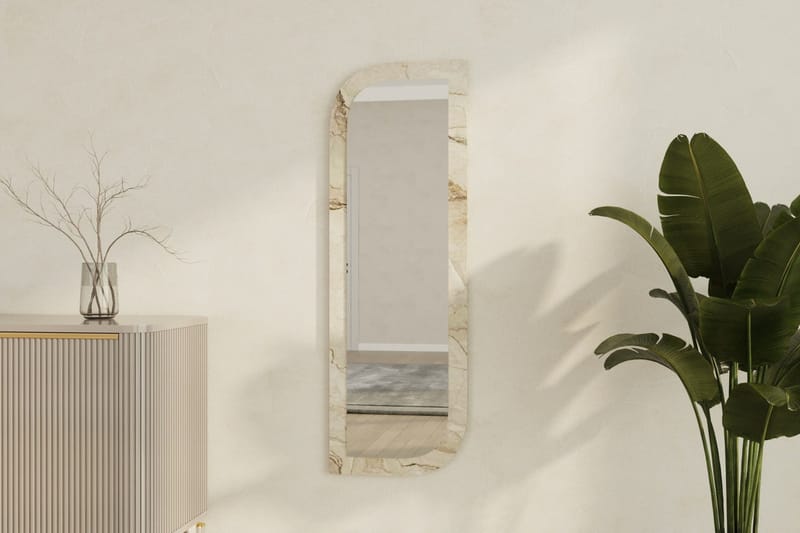 Ayana Vägghängd Spegel 40 cm - Beige - Inredning - Spegel - Hallspegel