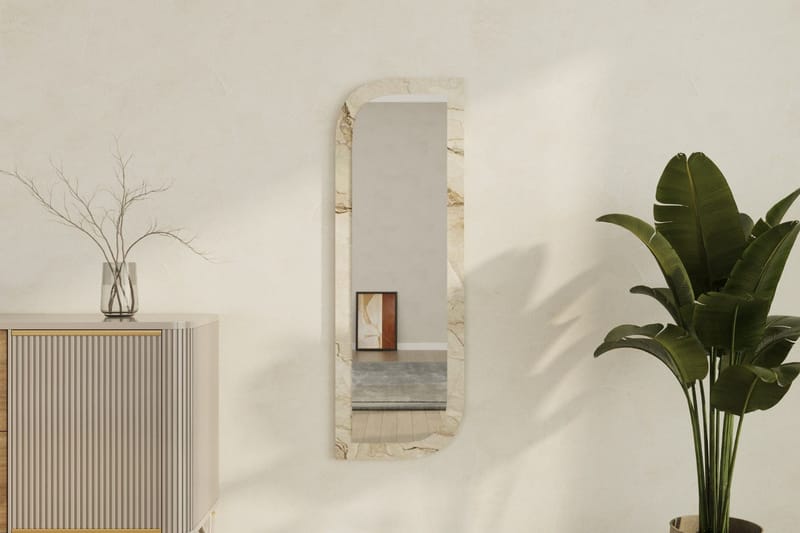 Ayana Vägghängd Spegel 40 cm - Beige - Inredning - Spegel - Hallspegel